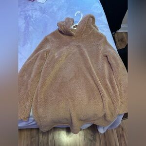 size womens large teddy bear oversized hoodie